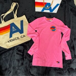 - NWT Aviator Nation Logo Thermal Long Sleeve Small Neon Pink